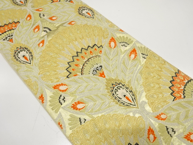 JAPANESE KIMONO / ANTIQUE FUKURO OBI / SILK / WOVEN FLORAL SARASA